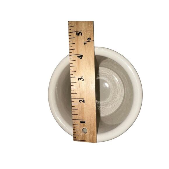 Longaberger Woven Traditions Heritage Ceramic Crock Ivory Base green accents USA - Picture 4 of 6